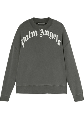 Palm Angels logo-print cotton sweatshirt - Grey