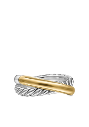 David Yurman 14kt yellow gold Crossover Two Row ring (7.5mm) - Silver