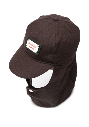 Charles Jeffrey Loverboy logo-plaque flap cap - Brown