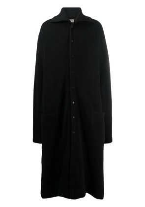 Yohji Yamamoto fine-knit ankle-length coat - Black
