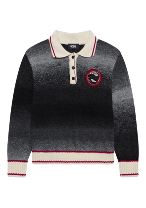 GCDS polo collar embroidered polo top - Grey