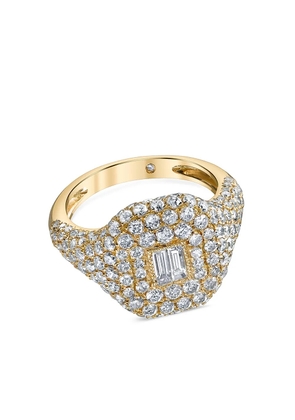 SHAY 18kt yellow gold diamond baguette pavé ring