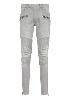 Balmain Biker mid-rise slim-fit jeans - Grey