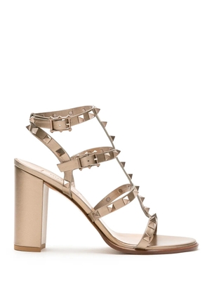 Valentino Garavani 90mm Rockstud metallic sandals - Gold