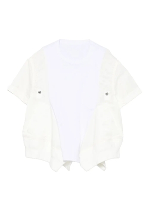 sacai button-detailed short-sleeved top - White