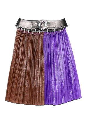 Chopova Lowena pleated carabiner skirt - Brown