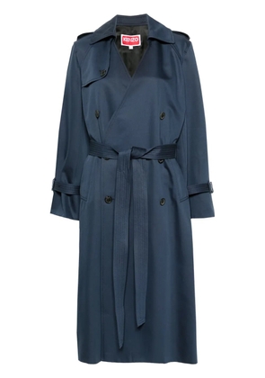 Kenzo double-breasted belted trench coat - Blue
