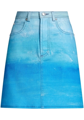 Marni tie-dye A-line skirt - Blue