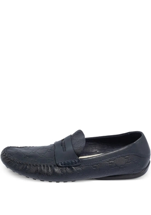 Gucci Pre-Owned classic GG-debossed loafers - Blue