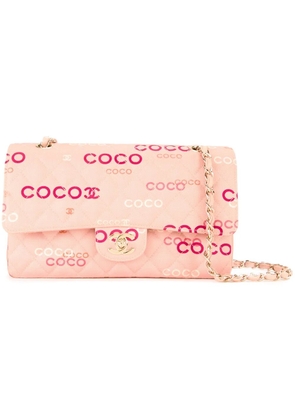 CHANEL Pre-Owned printed logo shoulder bag - Pink