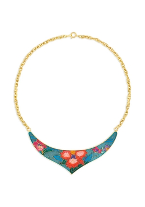 Susan Caplan Vintage 1980s cloisonné floral necklace - Gold