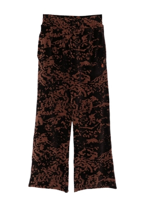 Études Studio abstract-print velour trousers - Brown