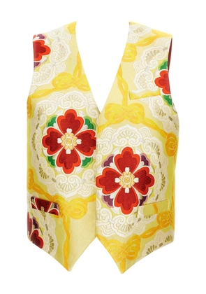 Irie' floral pattern waistcoat - Yellow