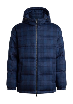 ETRO check-pattern hooded jacket - Blue
