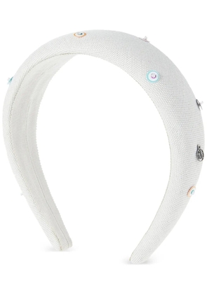 Maison Michel Miwa 3D bead-embellished headband - White