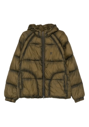 Represent translucent hooded puffer jacket - Green