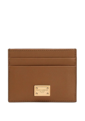 Dolce & Gabbana logo-plaque cardholder - Brown