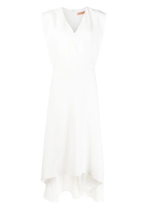 Yves Salomon sleeveless V-neck midi dress - White
