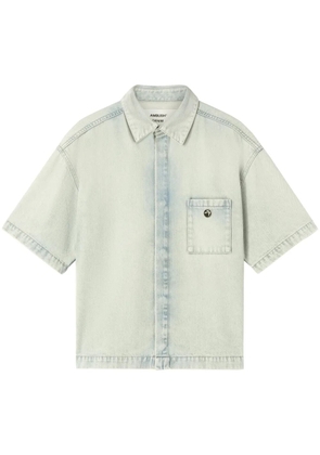 AMBUSH logo-appliqué denim shirt - Blue
