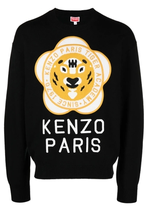 Kenzo logo-patch wool-cotton jumper - Black