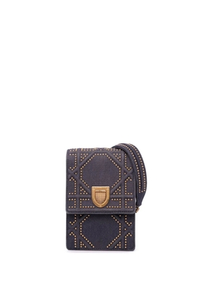 Christian Dior Pre-Owned 2017 Studded Denim Vertical Diorama crossbody bag - Grey