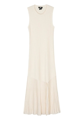 DKNY sleeveless ribbed-knit maxi dress - Neutrals