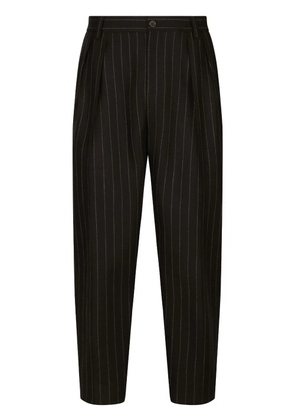 Dolce & Gabbana pinstripe wool tapered trousers - Black