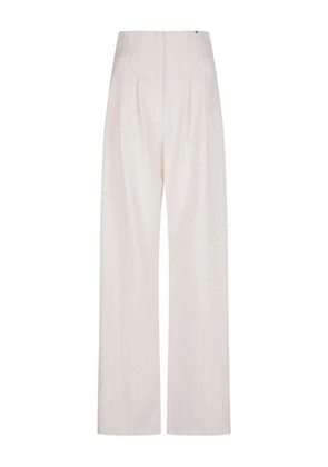 NISSA striped high-waisted trousers - White
