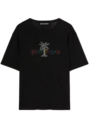 Palm Angels logo-print short-sleeve T-shirt - Black