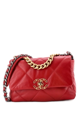 CHANEL Pre-Owned 19 Flap Bag Quilted Leather Medium crossbody bag - Red