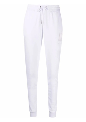 Armani Exchange embellished-logo sweatpants - White