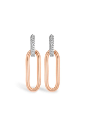 Pragnell 18kt rose and white gold Havana diamond earrings - Pink