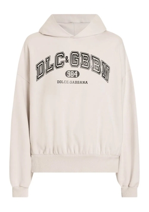 Dolce & Gabbana logo-print hooded sweatshirt - Neutrals