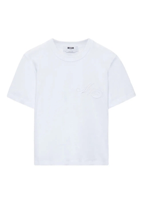 MSGM logo-embroidered T-shirt - White