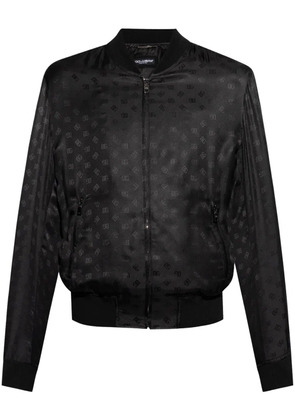 Dolce & Gabbana logo-print bomber jacket - Black