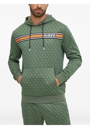 GUESS USA logo stripe hoodie - Green