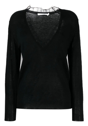 IRO Haby lace-detail knit jumper - Black