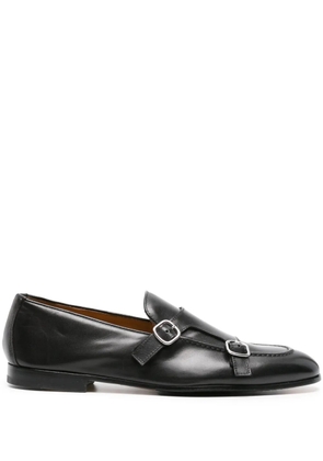 Doucal's double-buckle leather Monk shoes - Black