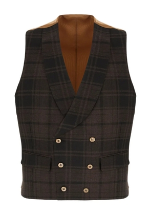 Gabriele Pasini check-pattern wool vest - Brown