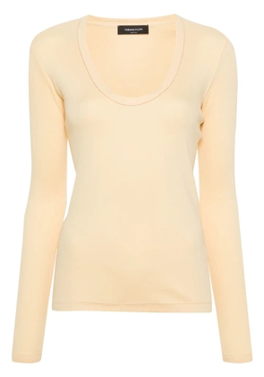 Fabiana Filippi beaded-trim ribbed T-shirt - Yellow