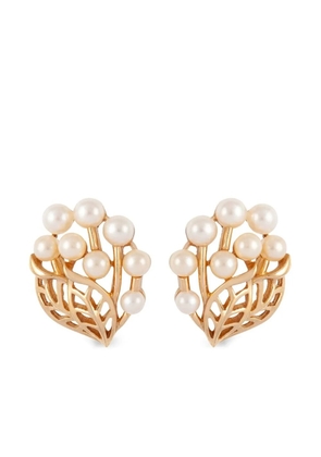 Susan Caplan Vintage 1950s Trifari pearl-embellished clip-on earrings - Gold