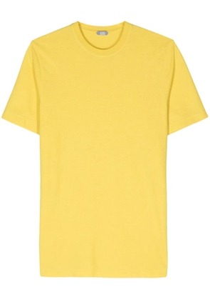 Zanone crew-neck organic cotton T-shirt - Yellow