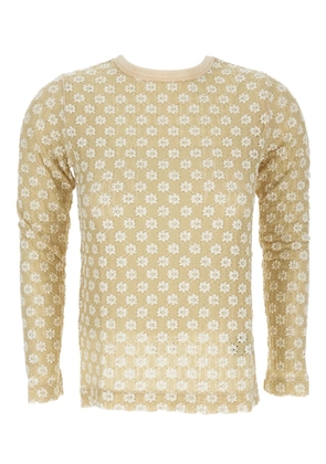 Tanaka floral-detail crew-neck top - Yellow