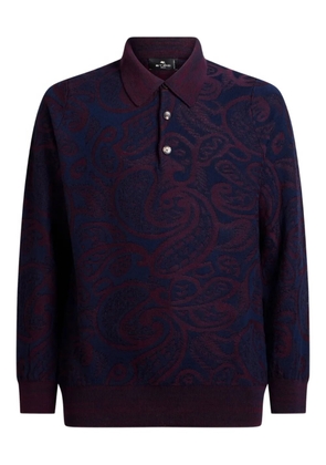 ETRO jacquard wool polo shirt - Blue
