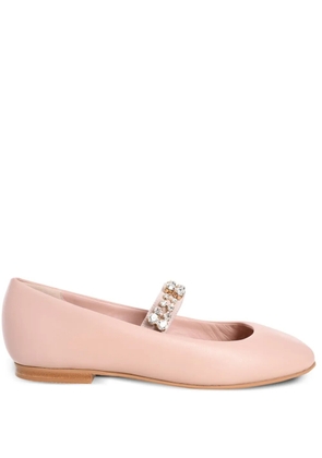 Casadei crystal-embellished ballerina shoes - Pink