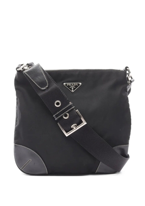 Prada Pre-Owned 2000 logo-triangle shoulder bag - Black