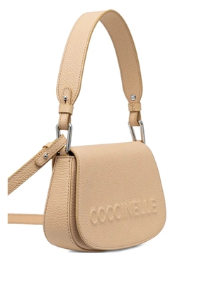 Coccinelle maxi Myrtha embossed-logo leather shoulder bag - Neutrals