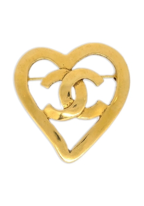 CHANEL Pre-Owned 1995 Heart brooch - Gold