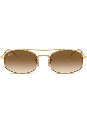 Ray-Ban logo-print square-frame sunglasses - Gold