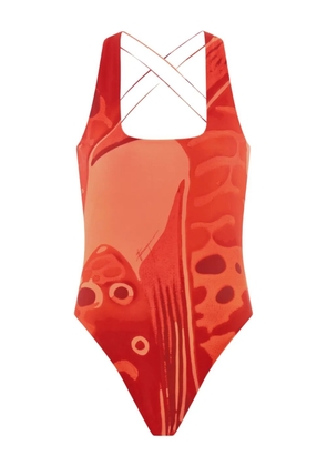 Ferragamo Fish-print swimsuit - Red